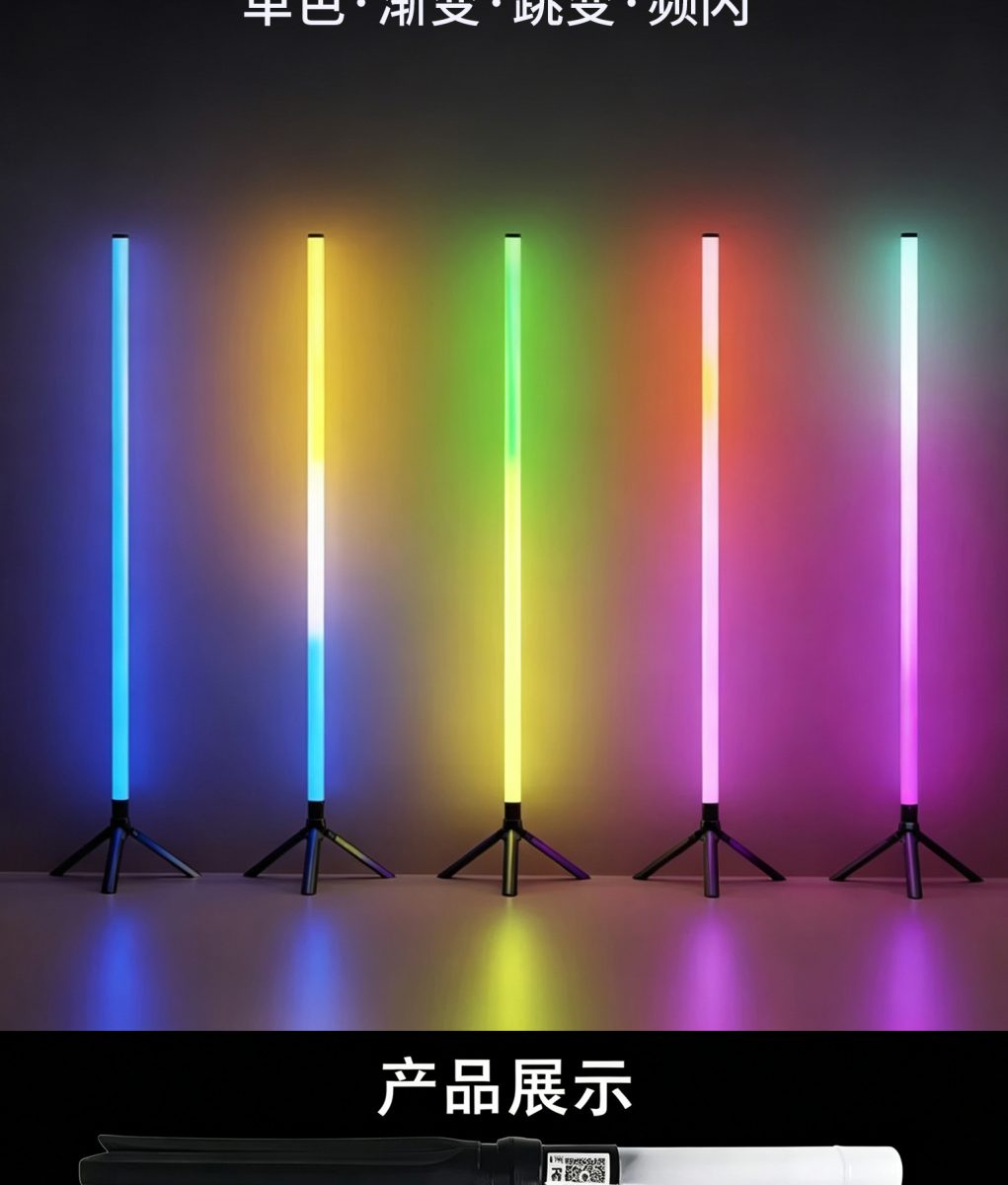RGB幻彩LED落地灯 电竞游戏房智能氛围灯 APP遥控t-c充电口